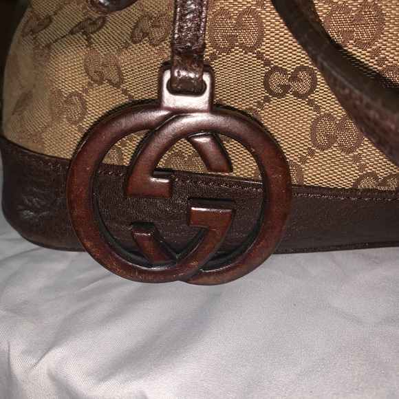 Gucci GG Fabric w/Leather Trim Tote - Picture 6 of 10